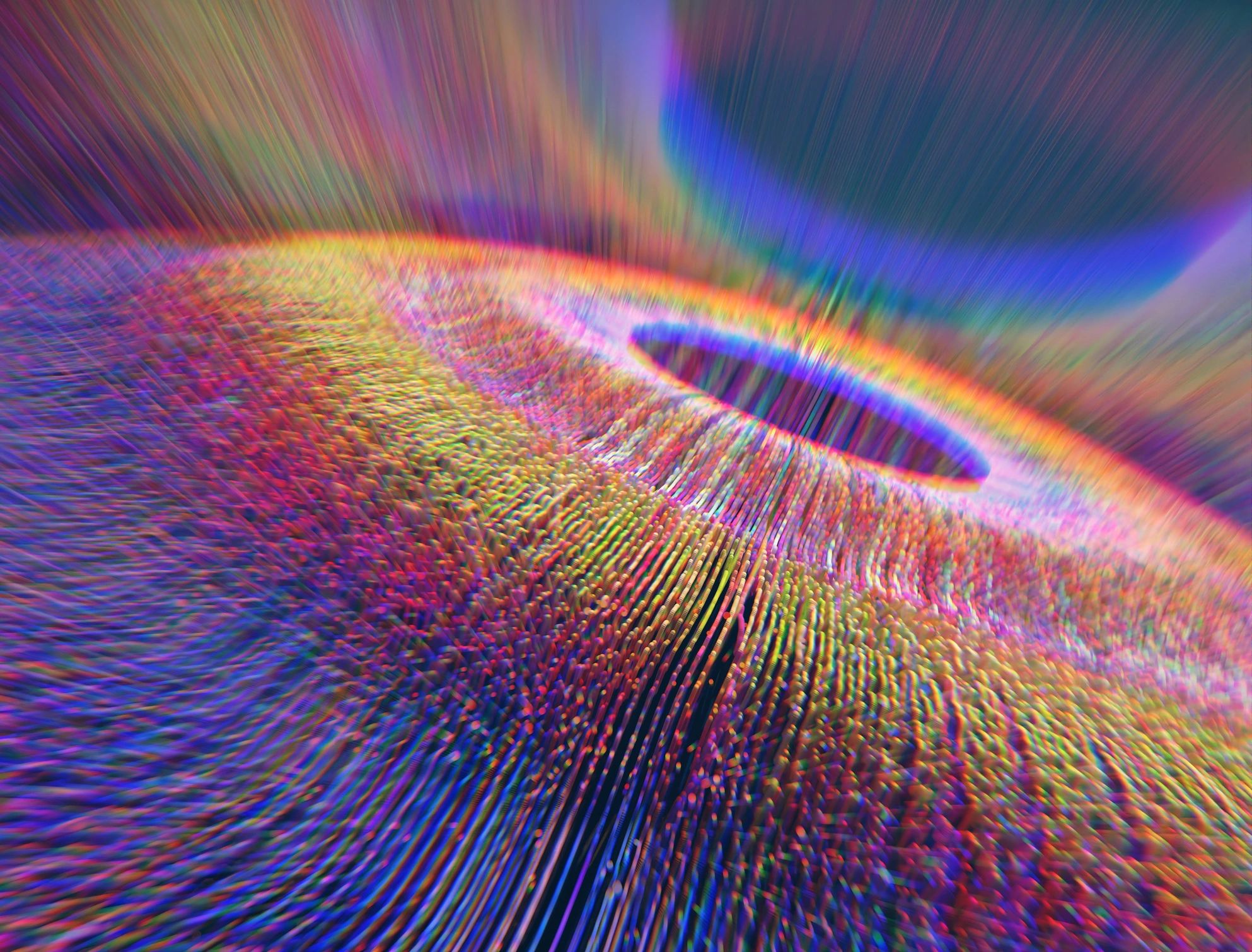 close up Rainbow car speakers