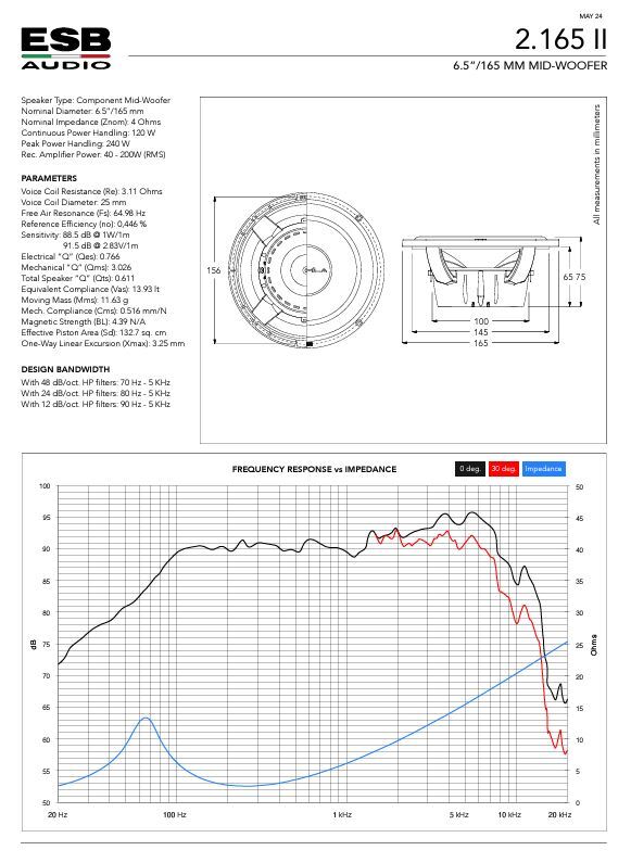 ESB Audio 2.6K2x 2000 Series 2-Way Speaker System with 1"/25 mm Tweeter - Image 3